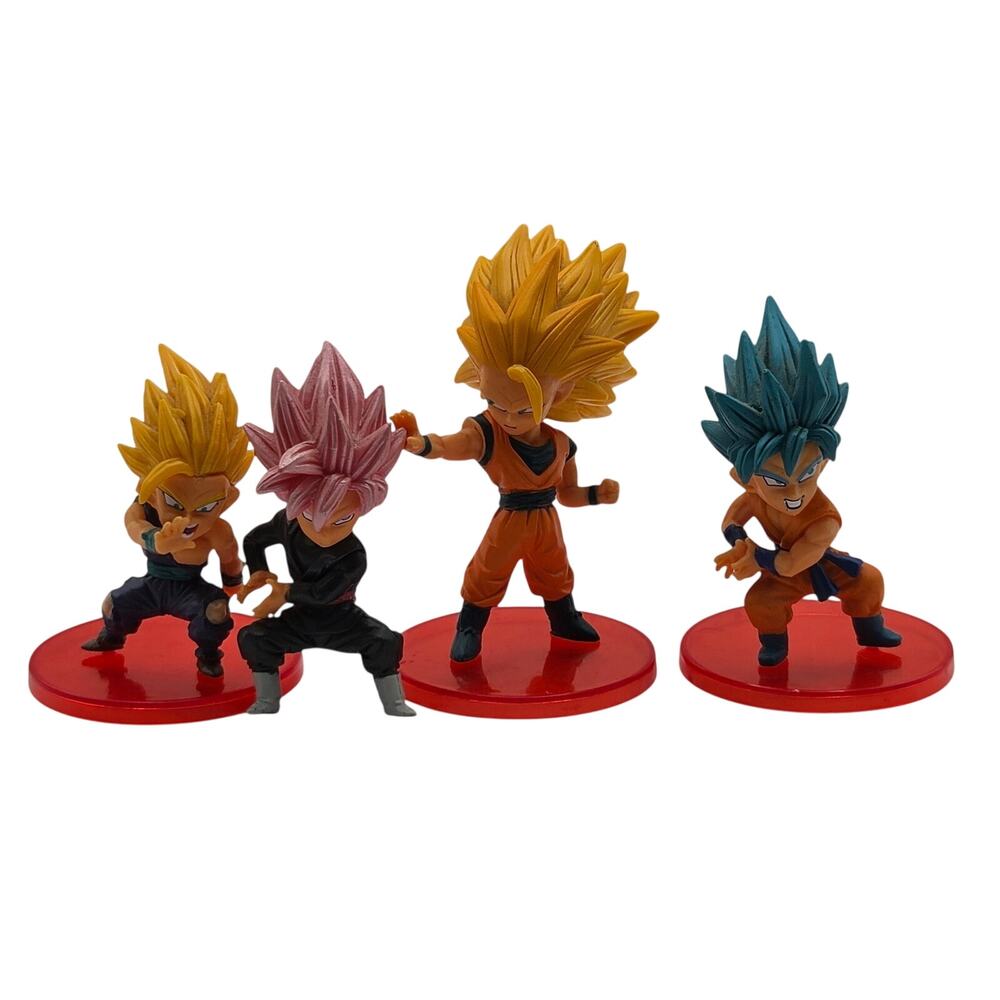 Banpresto Dragon Ball Super World Collectable 3"-3.5" Figures Lot Of 4 W/ Stands